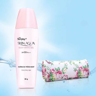 Hình ảnh củaGel chống nắng dưỡng da trắng mượt Sunplay Skin Aqua Silky White Gel SPF 50 PA+++ 30g -NEW