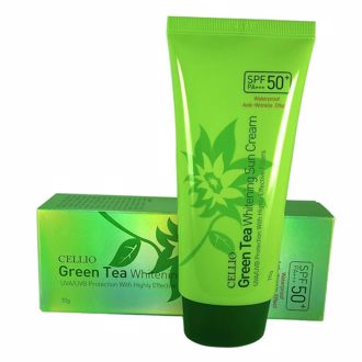 Kem Chống Nắng Trà Xanh CELLIO GREEN TEA WHITENING SUN CREAM SPF50+ PA+++ HÀN QUỐC