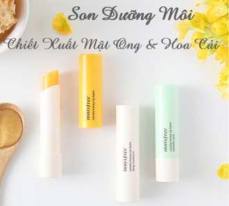 Son Dưỡng Môi Chiết Xuất Từ Mật Ong & Tinh Dầu Cải – Innisfree Canola Honey Lip Balm