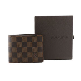 Hình ảnh củaVí Nam Louis Vuitton Ca Rô Nâu (Có túi nhỏ bên trong)