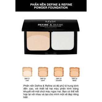 Phấn nền NYX Define & Refine Powder Foundation Light DRPF02 9.5g (Xách Tay Chính Hãng)