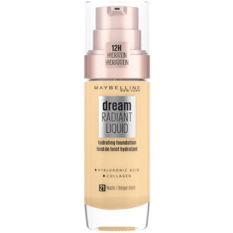 Hình ảnh củaKem Nền Mỏng Mịn-Dưỡng Ẩm-Collagen Maybeline Dream Radiant Liquid Bền Màu 12h-21 Nude (Xách Tay Chính Hãng)